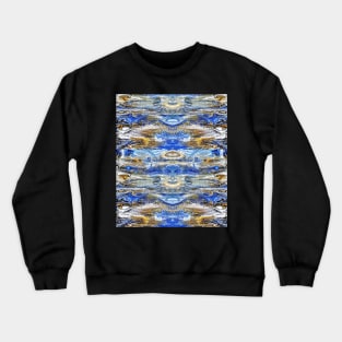 Blue and Gold Abstract Crewneck Sweatshirt